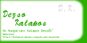 dezso kalapos business card